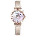 RORIOS Ladies Watch Analogue Quartz Waterproof Watch Women Elegant Diamond Wrist Watch Mother of Pearl Dial Watch Flower Leather Strap Watch