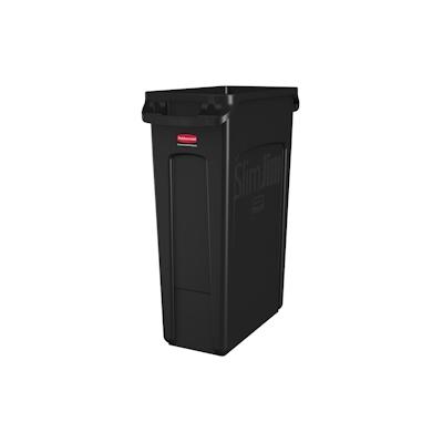 Rubbermaid Slim Jim Mülleimer mit Belüftungskanälen | 87 Liter, HxBxT 76,2x28x56cm | Schwarz von PROREGAL Image