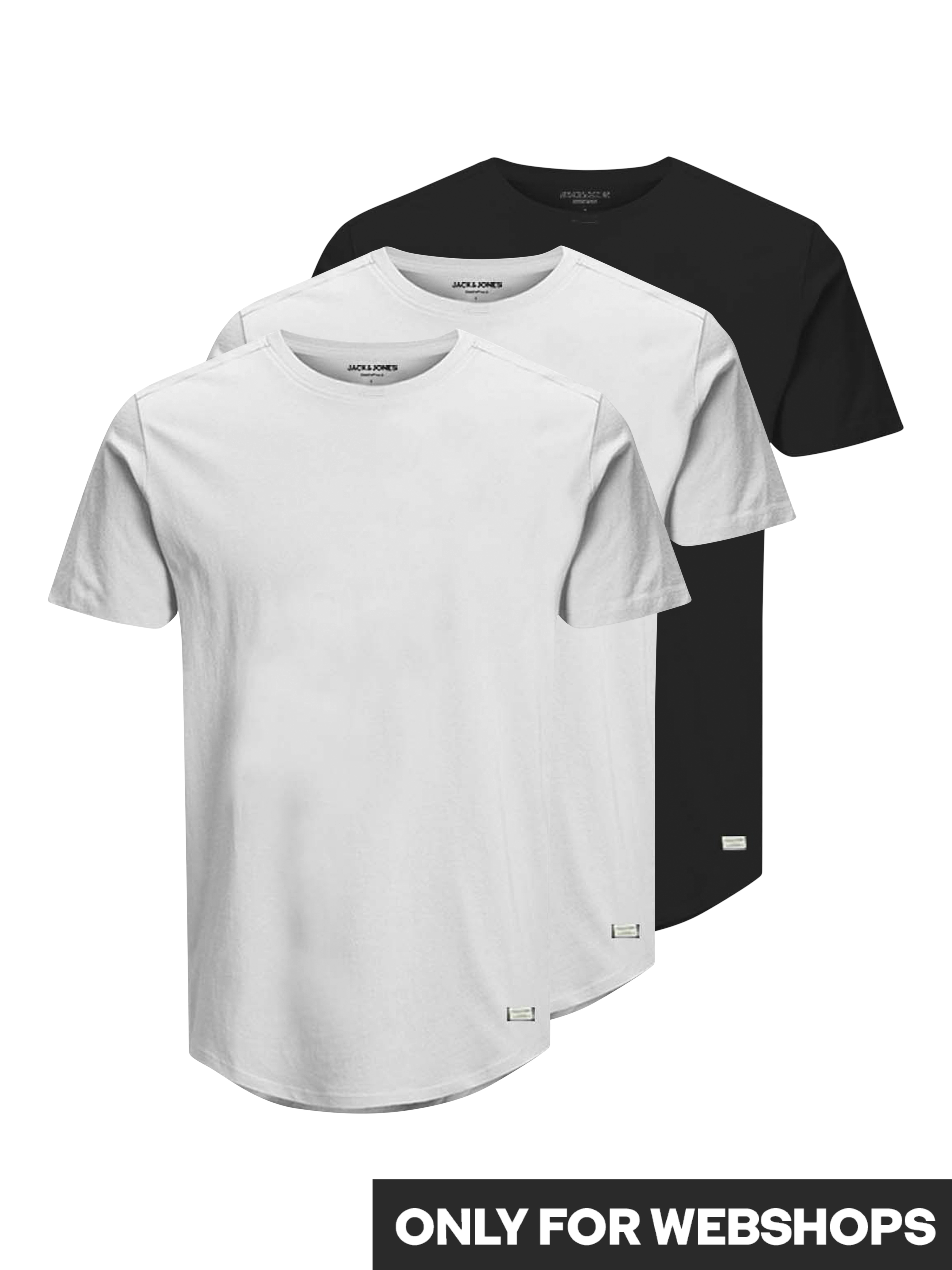 Rundhalsshirt JACK & JONES "JJENOA TEE SS CREW NECK 3PK MP NOOS", Herren, Gr. XS, schwarz-weiß (weiß, weiß, schwarz), Single Jersey, Obermaterial: 100% Baumwolle, unifarben, normal normal, Rundhals, Shirts Rundhalsshirt