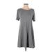 Forever 21 Casual Dress - A-Line: Gray Solid Dresses - Women's Size Small