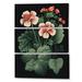 Design Art Retro Geranium In Red & Green VI - Floral Canvas Wall Art Set Canvas in White | 36 H x 28 W x 1 D in | Wayfair PT80995-3PV