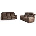 Signature Design by Ashley Jesolo 2 - Piece Reclining Living Room Set Faux Leather/Polyester in Brown | 42 H x 88 W x 40 D in | Wayfair Living Room Sets