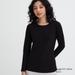 Women's Heattech Cotton Crew Neck Long-Sleeve T-Shirt (Extra Warm) with Moisture-Wicking | Black | XL | UNIQLO US