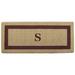 Nedia Home Single Picture Frame Personalized Monogrammed 57 in. x 24 in. Non-Slip Outdoor Door Mat Coir in Brown | Wayfair O2074