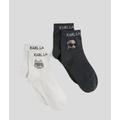 Karl Lagerfeld, K/ikonik Rhinestone-embellished Socks – 2 Pack, Woman, Black/White, Size: 39-42