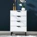 Mercer41 Buker 4 Drawer 23.6" W Dresser Wood in White | 35.9 H x 23.6 W x 13.5 D in | Wayfair 1687678D3921492CBF4CC1D422AE5BE4