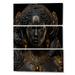 Dakota Fields Close-Up Black & Gold African Goddess VI On Canvas 3 Pieces Print Canvas in White | 28 H x 36 W x 1 D in | Wayfair