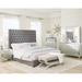House of Hampton® Tinya 4 Piece Bedroom Set in Gray & Mercury Metallic Upholstered in Brown/Green | 71.5 H x 82.15 W x 91.85 D in | Wayfair