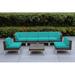 Latitude Run® Ravshan 6 - Person Seating Group w/ Cushions Metal in Blue/Brown | 28 H x 113 W x 30 D in | Outdoor Furniture | Wayfair