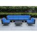 Latitude Run® Ravshan 6 - Person Seating Group w/ Cushions Metal in Blue/Brown | 28 H x 113 W x 30 D in | Outdoor Furniture | Wayfair