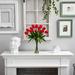 Primrue Aon Tulip Floral Arrangement in Vase Plastic in Red | 23 H x 14 W x 14 D in | Wayfair 9E4AFF9019AB4241A842718FA0BD11E3