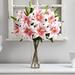 Primrue Ashwood Lilies Floral Arrangement in Vase Plastic in Red/Pink | 25 H x 12 W x 12 D in | Wayfair CA03D75E908F46E5A9EF0C5C4A9EF885