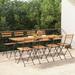 Latitude Run® Patio Folding Chairs Bistro Foldable Chair Steel & Solid Wood Acacia Wood/Metal in Black | 31.1 H x 15.4 W x 17.7 D in | Wayfair