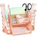 Rebrilliant Lorain Desk Organizer Metal in Pink/Yellow | 4.13 H x 8.66 W x 4.33 D in | Wayfair 5E76A354405C4EBEACF8BCA633EA95BA