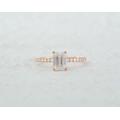 Emerald Cut Moissanite Diamond Engagement Pave Ring, 14K | 18K Solid Rose Gold Simple Handmade Jewelry Rings, Wedding Ring