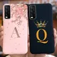 For Vivo Y20 Y20i Y20s Case Cute Crown Letters Back Cover Soft Silicone Phone Case For Vivo Y20i Y
