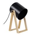 Lampe de bureau bois naturel et noir