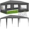 Gazebo Vivara 6 x 3 m con 5 pareti laterali - Padiglione, tenda da giardino, padiglione da giardino