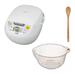 Tiger JBV-S18U 10-Cup 4-in-1 Rice Cooker (White) w/ Bowl & Spoon