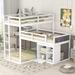 L-Shaped Triple Bunk Bed with Storage Cabinet, Blackboard, and Space-Saving Design