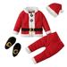 YDOJG Baby Toddler Girls Outfit Set Boys Christmas Santa Warm Outwear Set Outfits Clothes For 2-3 Years
