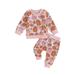 Lieserram Baby Toddler 2Pcs Halloween Outfits for Girls Boys 0 6 12 18 24 Months 2T 3T Long Sleeve Pumpkin Pattern Sweatshirt + Pants Set Toddler Clothes