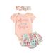 Gupgi Infant Baby Girl Newborn Outfit T-Shirt Flower Shorts Headband Set