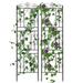 2 Pack Tall Garden Trellis Decorative Outdoor Black Metal Panel Fence for Patio Yard Décor