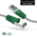 ACCL 7Ft Cat.6 Shielded Crossover Cable Gray Wire/Green Boot 2 Pack