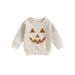 GXFC Kids Girls Halloween Sweatshirt Clothes 6M 1T 2T 3T 4T Children Girls Long Sleeve Letter Face Print Pullovers Tops Halloween Funny Clothing Costume for Toddler Baby Girls