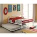 Katie White Full Platform Bed with Slatted Headboard