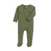 SILVERCELL Unisex Babies One-Piece Organic Cotton Long-Sleeve Footed Pajamas Baby Girls Organic Cotton Button Front Romper 0-12M