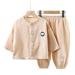 Gubotare Toddler Little Boy Outfit Cotton Pants Long Sleeve Pajamas Cartoon Print Outfit Nightwear Sleepwear Beige 11-12 Years