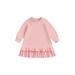Qtinghua Toddler Baby Girls Tulle Dress Long Sleeve Round Neck Ruffle Hem A-Line Dress Spring Autumn Clothes Pink 2-3 Years