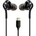 OEM AKG Earbuds Stereo Headphones for OnePlus Nord N100 - Designed by AKG - with Microphone and Volume Buttons (Black)