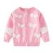 Kids Girls Sweater Coat Partying Photo Shoo Autumn Daily Wear Kids Heart-knit Cardigan Sweater