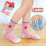 Up to 65% Off Compression Socks for Women 5Pair Kids Socks Cute Print Children Middle Tube Socks Breathability Warm Socks