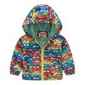 Toddler Boys Girls Casual Jackets Printing Cartoon Hooded Outerwear Zipper Coats Long Sleeve Windproof Coats Red 90