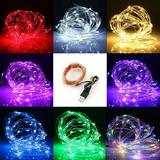 USB Plug In 33ft 100 LED Micro Copper Wire Fairy String Lights Waterproof for Indoor Outdoor Home Party Xmas Garland Decor Green