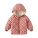 Toddler Babys Boys Girls Thick Warm Hooded Coat Winter For Babys Clothes Coat Jacket Outwear Solid Colour Pink 130