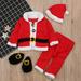 Gubotare Boy Outfits Toddler Baby Boys Girls Christmas Santa Warm Outwear Set Outfits Clothes Red 12-18 Months