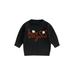 Qtinghua Infant Toddler Baby Girls Sweater Flower & Letter Embroidery Long Sleeve Pullover Tops Fall Winter Casual Clothes Black 4-5 Years