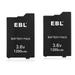 EBL 2 Pack 3.6V Lithium Ion Rechargeable Battery Pack 1200mAh Replacement Battery Compatible with For Sony PSP 2000/3000 PSP-S110 Console