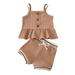 Baby Toddler Girls Outfit Set Tops Shorts Solid Outfits Suspenders Dress Set Stripe Outfits Set For 0-6 Months