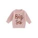 Qtinghua Infant Toddler Baby Girls Autumn Sweater Long Sleeve Flower & Letter Embroidery Knitwear Pullover Pink 2-3 Years