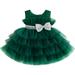 Kids Baby Girls Ball Gown Sleeveless Bow Mesh Tulle Tutu Princess Dresses Formal Party Dress for Birthday Wedding