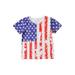Sunisery Independence Day Toddler Kid Boys Girls T-Shirts Short Sleeve Star Striped Print Tops Casual Summer Tops White 12-18 Months