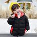 Gubotare Winter Coats for Boys Toddler Boys Girls Winter Coat Cartoon Dinosaur Hooded Jacket Thicken Windproof Warm Outwear Black 3-4 Years