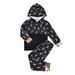 Outfit Clothes For Boys Toddler Kids Outfit Prints Long Sleeves Hooded Sweatershirt Pants 2Pcs Set Outfits For 6-7 Years