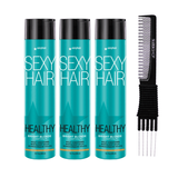 Sexy Healthy hair Bright Blonde Conditioner (10.1 oz) with SLEEKSHOP Teasing Comb Pack of 3